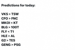 Jankos预测瑞士轮首轮：HLE战胜AL、BLG战胜100T、G2战胜TES